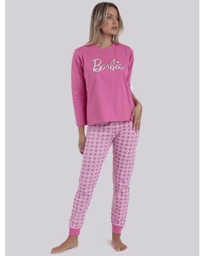 BARBIE Pijama de Dona de Màniga Llarga Vichy Mood en Rosa