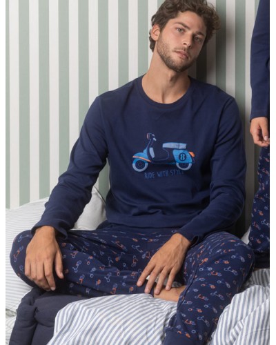 ADMAS Pijama d’Home de Màniga Llarga "Vespa Style"