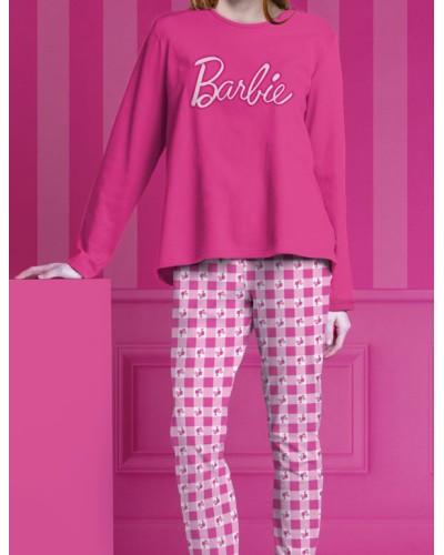 BARBIE Pijama de Dona de Màniga Llarga Vichy Mood en Rosa