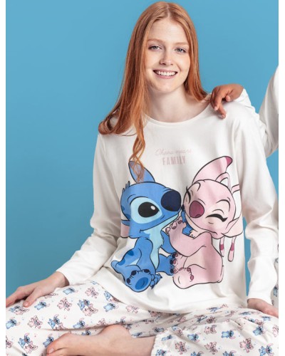 Pijama de Màniga Llarga Ohana per a Dona en Color Cru